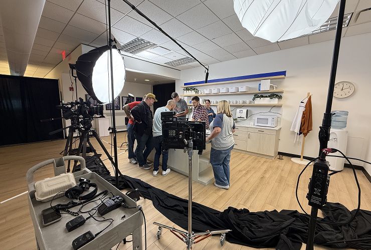 behind the scenes while filming