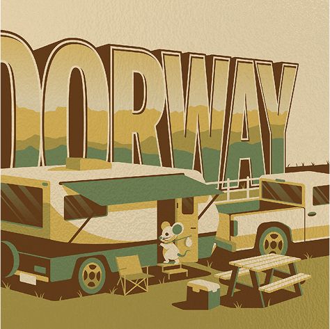 Travel trailer RV ad closeup Doorway KY