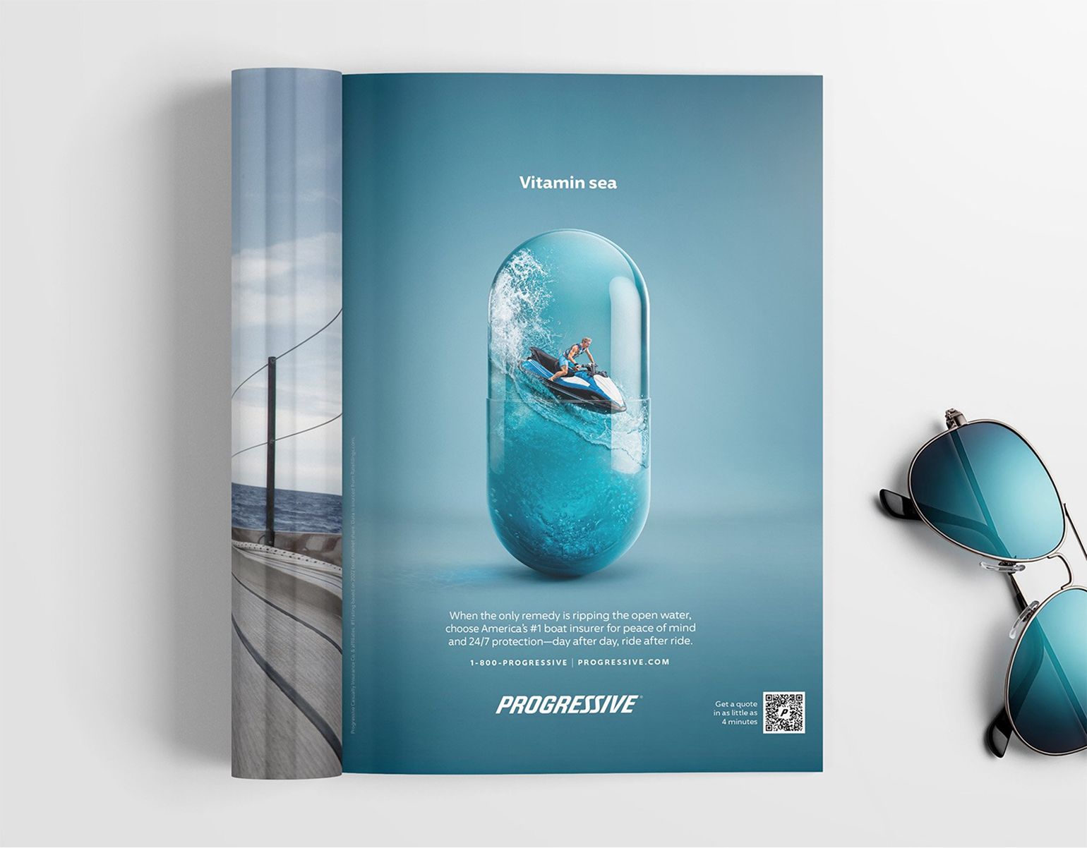 Vitamin Sea jet ski magazine ad with sunglasses